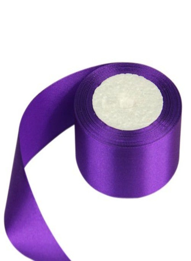 GBSTORE GBSTORE 1 1/2 inch 25 Yards Deep Purple Satin Ribbon Perfect for Wedding, Gift Wrapping - Image 2